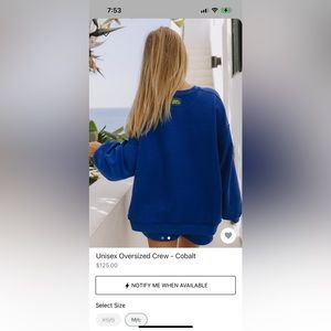 NWT DAILY DRILLS COLBALT SWEATSET